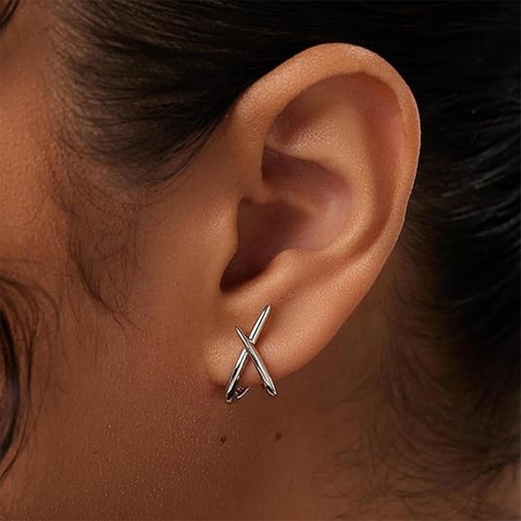 Minimalist Geometric Intersection Dainty Earrings for Women Fashion Jewelry Wedding Party