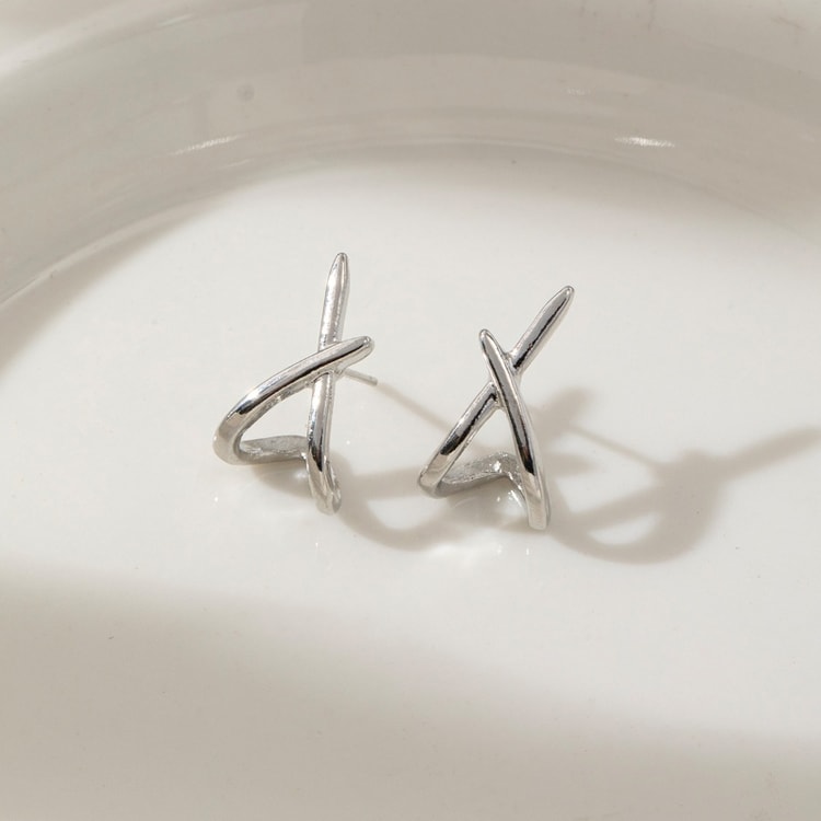 Minimalist Geometric Intersection Dainty Earrings for Women Fashion Jewelry Wedding Party
