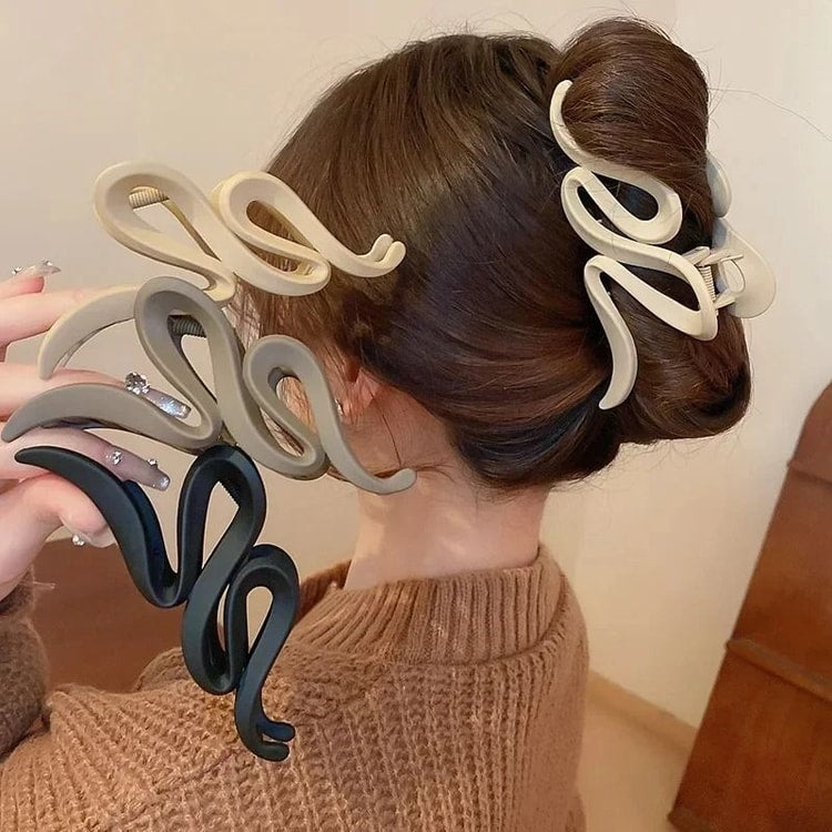 Fashion Korean Solid Color Acrylic Wave Hair Claw