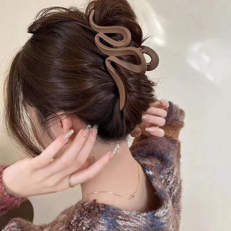 Fashion Korean Solid Color Acrylic Wave Hair Claw