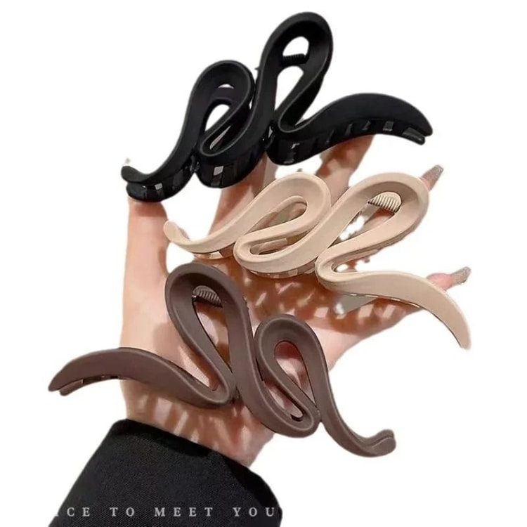 Fashion Korean Solid Color Acrylic Wave Hair Claw