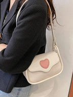 Fashion Retro Love Heart Saddle Shoulder Bag
