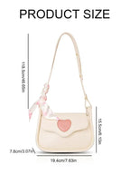 Fashion Retro Love Heart Saddle Shoulder Bag