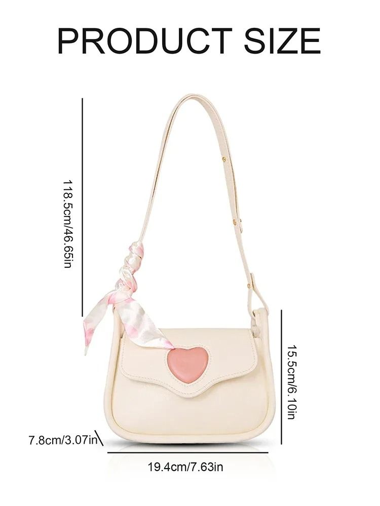 Fashion Retro Love Heart Saddle Shoulder Bag
