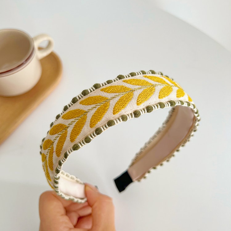Fashion Headband for Women Bohemia Leaf Embroidery Hairband Girls Spring Turban Hair Accessories