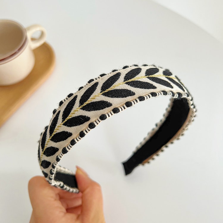 Fashion Headband for Women Bohemia Leaf Embroidery Hairband Girls Spring Turban Hair Accessories
