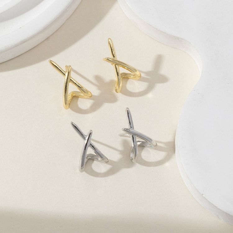 Minimalist Geometric Intersection Dainty Earrings for Women Fashion Jewelry Wedding Party