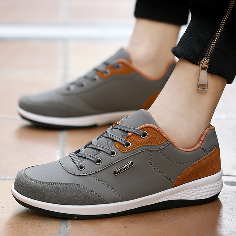 Mens PU Leather Casual Sneakers