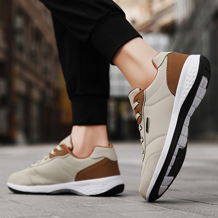 Mens PU Leather Casual Sneakers