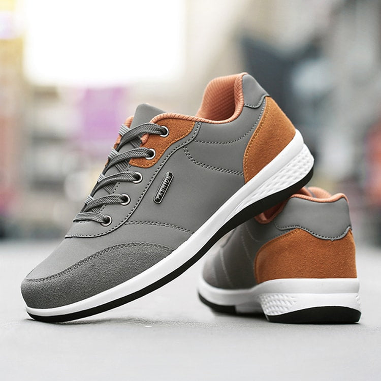 Mens PU Leather Casual Sneakers