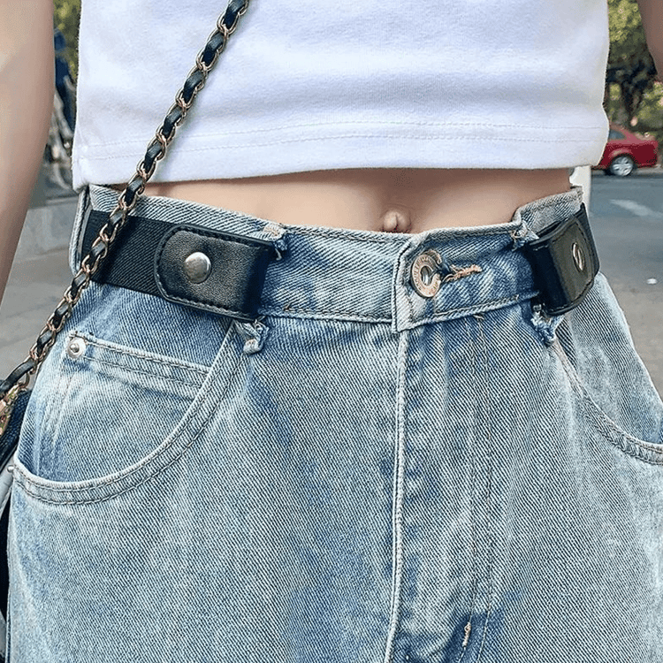 Buckle Free Elastic Waist Belt Adjustable Invisible No Buckle Belt