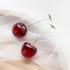 Cute Cherry Fruit Acrylic Earrings Fashionable Resin Cherry Earrings for Women Trendy Jewelry Accessories