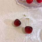 Cute Cherry Fruit Acrylic Earrings Fashionable Resin Cherry Earrings for Women Trendy Jewelry Accessories