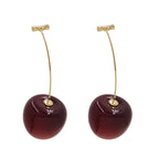 Cute Cherry Fruit Acrylic Earrings Fashionable Resin Cherry Earrings for Women Trendy Jewelry Accessories