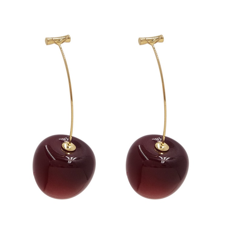 Cute Cherry Fruit Acrylic Earrings Fashionable Resin Cherry Earrings for Women Trendy Jewelry Accessories
