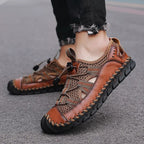 Summer Mens Sandals Outdoor Non Slip Shoes Handmade Leather Men Sneakers Fashion Footwear