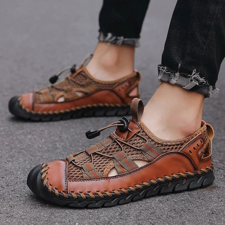 Summer Mens Sandals Outdoor Non Slip Shoes Handmade Leather Men Sneakers Fashion Footwear