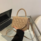 Plaid PU Leather Crossbody Shoulder Bag for Women Fashion Handbag