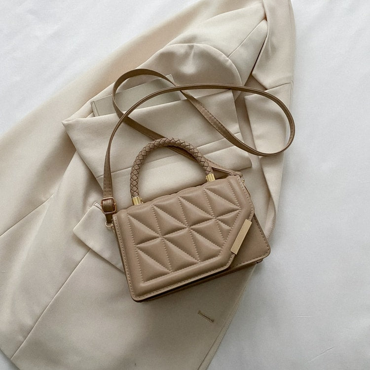 Plaid PU Leather Crossbody Shoulder Bag for Women Fashion Handbag
