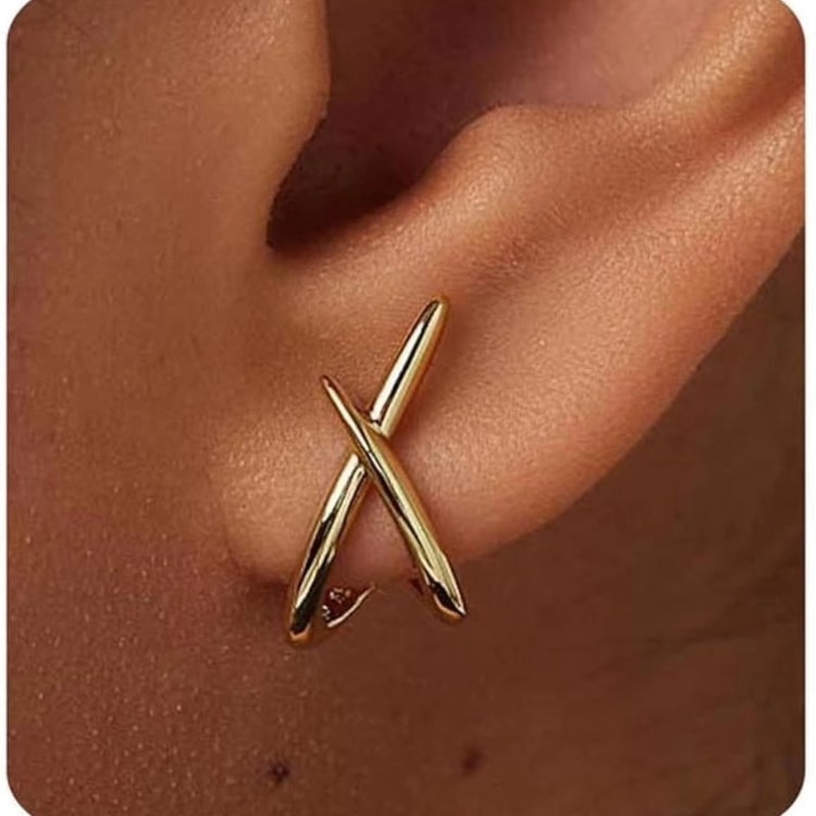 Minimalist Geometric Intersection Dainty Earrings for Women Fashion Jewelry Wedding Party